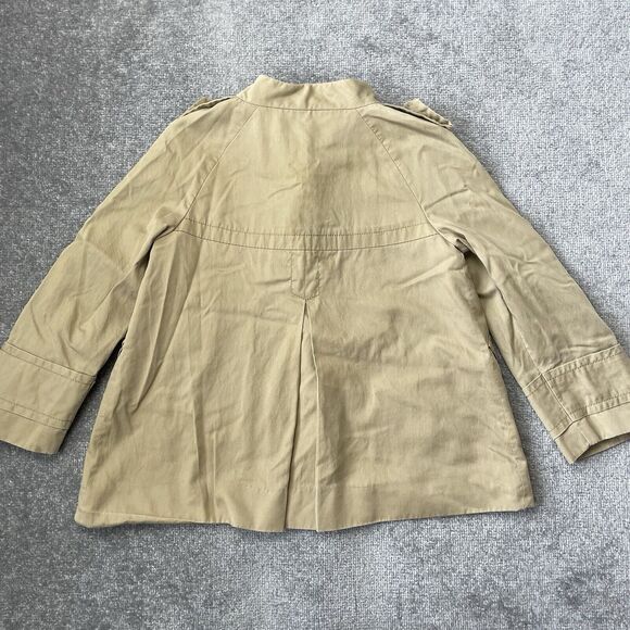 Zara Woman Jacket Womens Small Beige Khaki Casual Short Swing Buttons Chic Coat - Picture 8 of 9